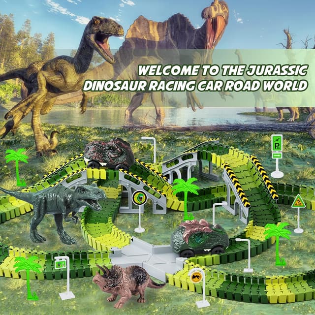Thumbnail 5 de Dinosaur Race Track Set 216 Pieces 🦖