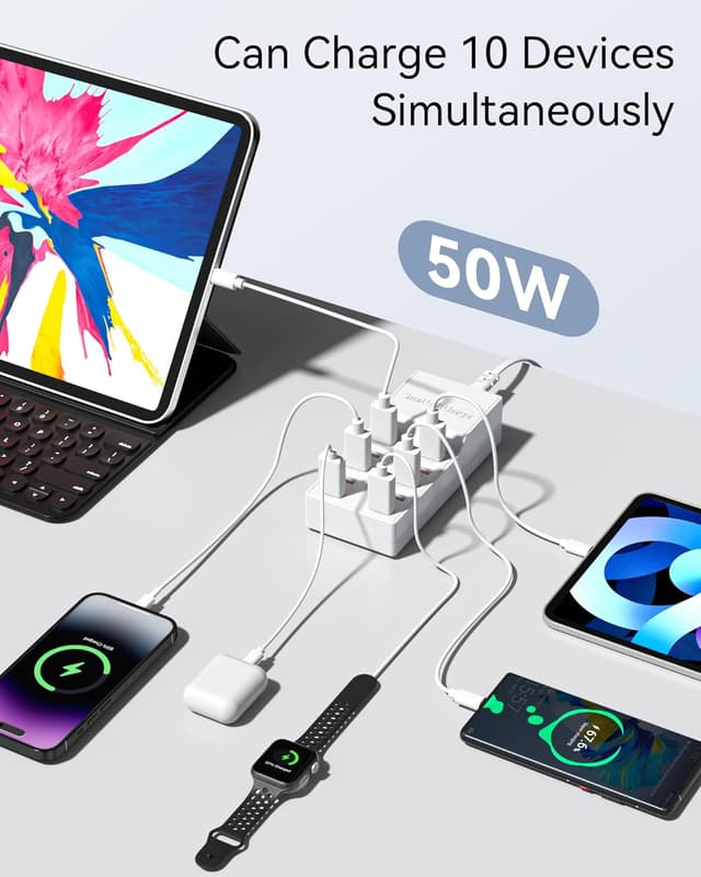 Thumbnail 4 de Binamao 50W Caricatore USB Multiplo