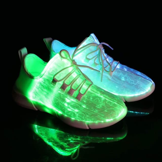 Detalle de Shinmax LED Chaussures 7 couleurs USB – Sneakers lumineuses rechargeables, respirantes et légères