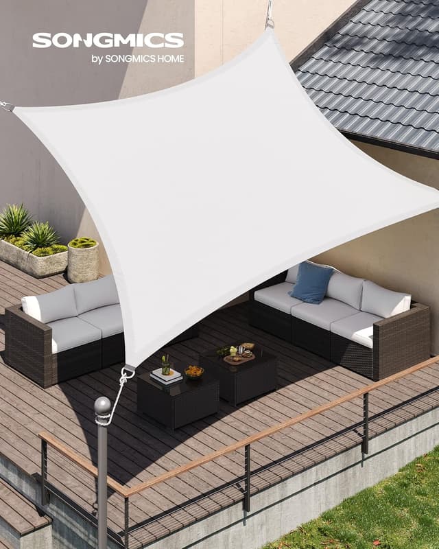 Detalle de SONGMICS vela parasole 3 x 4 m bianco GSH34IVV1, impermeabile e anti UV 93%