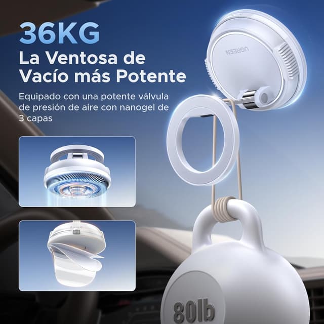 Thumbnail 3 de UGREEN Soporte MagSafe 2 en 1 para coche