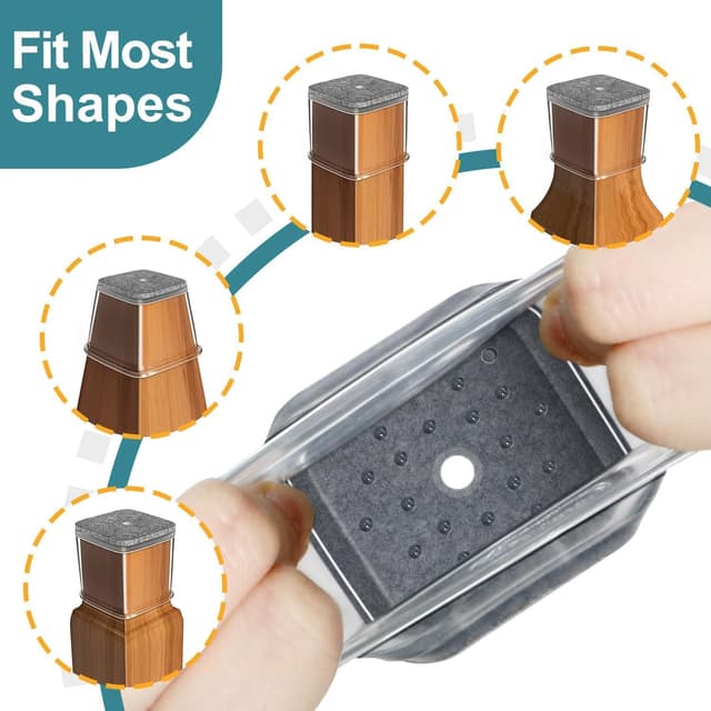 Detalle 1 de Stuhlbeinkappen Eckig 24 Stück