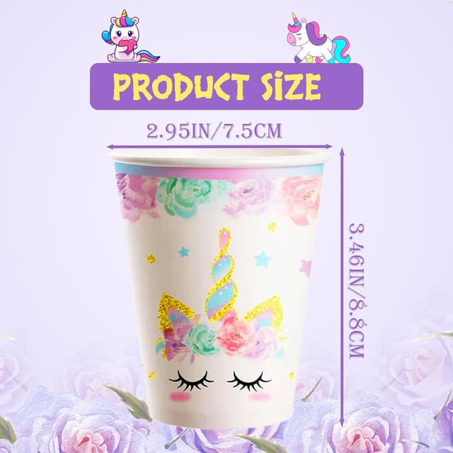Detalle 2 de POPOYU Unicorn Party Cups 9oz 250ml