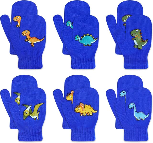 Imagen de QKURT Toddler Knitted Mittens for 2–5 Years 6 Pairs en OfertitasTOP