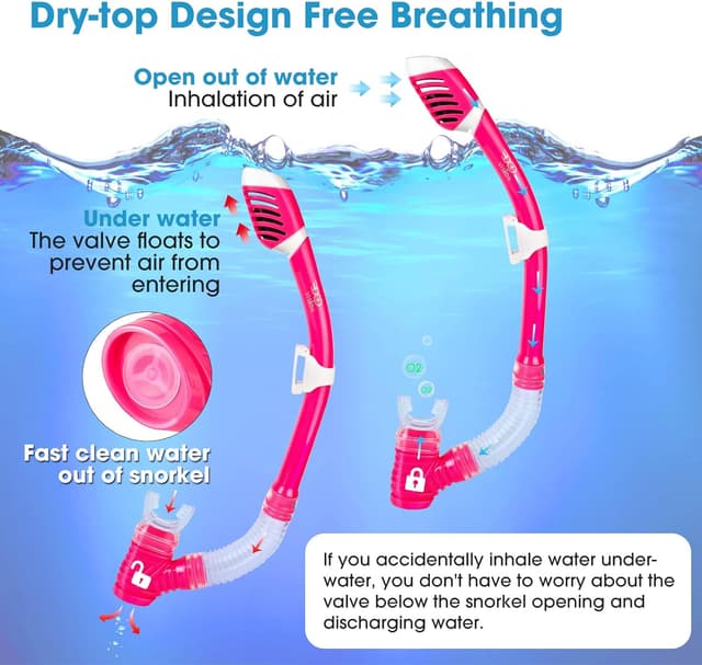 Detalle de Kinder Taucherbrille 180° Panorama mit Anti-Beschlag und gehärtetem Glas – Schnorchelmaske für Kinder (4–16)