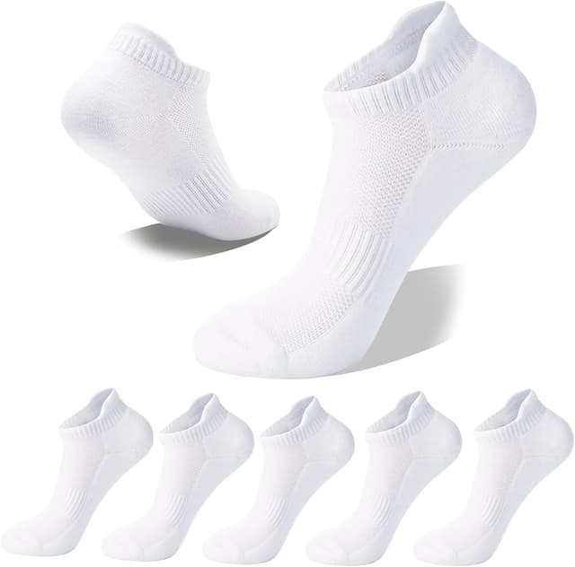 Detalle de Wamicu Chaussettes basses femme (lot de 5) respirantes en coton, anti-transpiration pour running, travail et loisirs