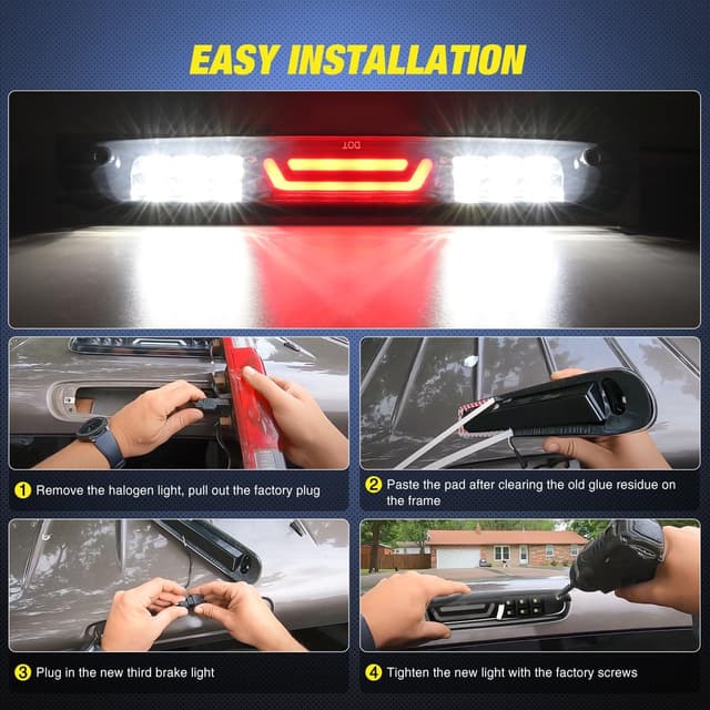 Detalle de Nilight LED Third Brake Light (High Mount 3rd Stop) for 2007-2013 Chevy Silverado & GMC Sierra Cargo-Lit Models