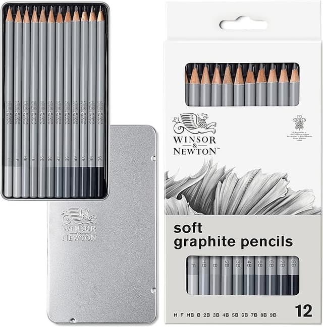 Detalle de Winsor & Newton Studio Collection - 12 Lápices de Grafito Suaves ✏