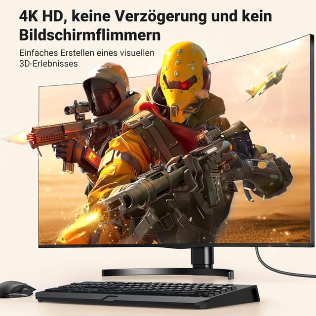 Detalle 2 de UGREEN DisplayPort-zu-HDMI Kabel 4K@30Hz (DP zu HDMI), 1 m, uni-direktional
