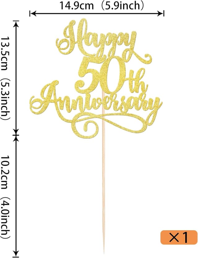 Thumbnail 1 de Xsstarmi Happy 50th Anniversary cake topper