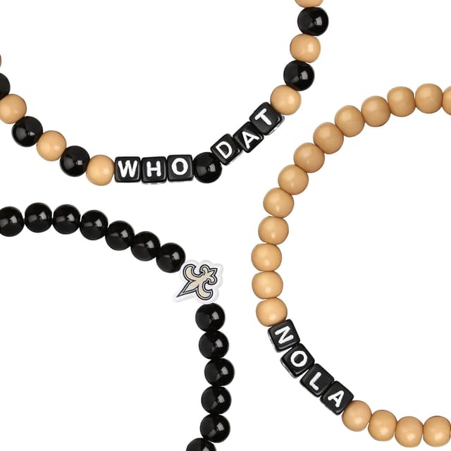 Detalle 2 de FOCO NFL Team Logo Officially Licensed Beaded Friendship Bracelets (3-Pack)