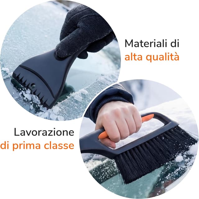 Detalle 2 de Upgrade4cars Raschietto Ghiaccio per Auto con Spazzola alta qualità e impugnatura ergonomica