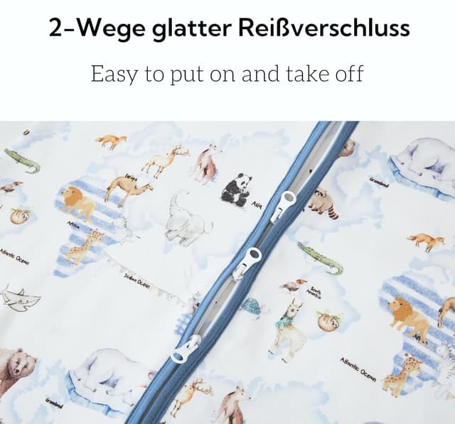 Thumbnail 4 de Chilsuessy Baby-Schlafsack mit Füßen (2er Pack) 1.5 Tog – 100% Baumwolle, Ganzjahres-Schlafsack für 75–85 cm (Giraffenwald)