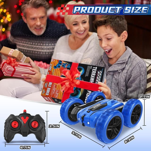 Detalle de Terra Wheel RC voiture télécommandée enfant 4WD 360° avec LED (2,4 GHz)
