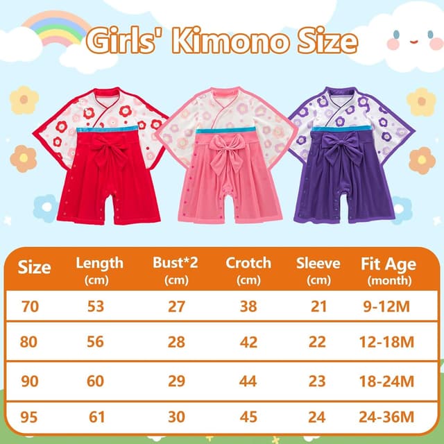 Detalle de KRUIHAN Pagliaccetto kimono per bambino in cotone (9-36 mesi) con 2 paia di calzini