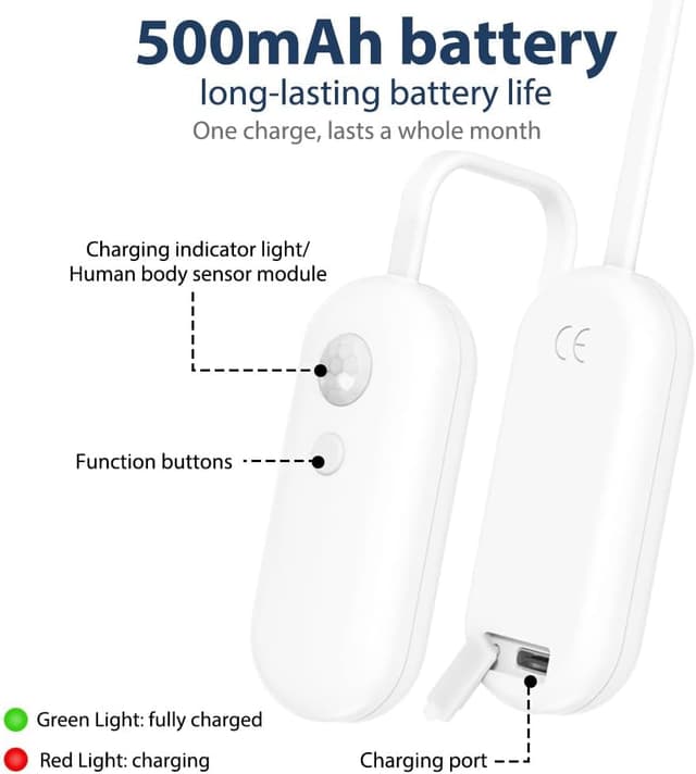 Detalle de ABOHU LED Toilettenlicht mit Bewegungsmelder, 16 Farben, wasserdicht & USB-aufladbar