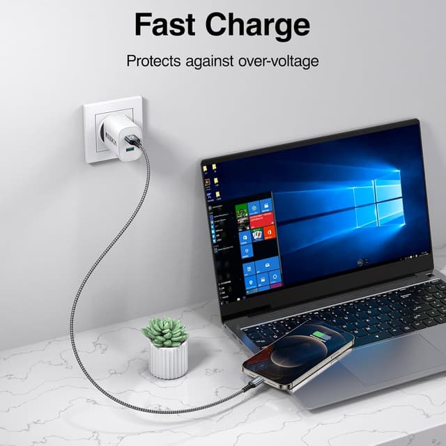 Detalle 2 de NIBIKIA Cavo iPhone Lightning certificato MFi (3 pezzi, 2 m + 2 m + 2 m) per ricarica rapida