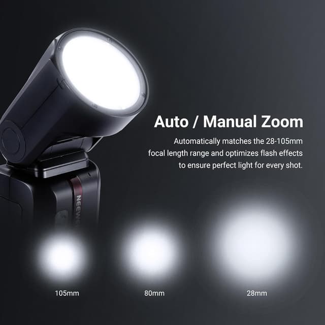 Detalle 2 de NEEWER Z2PRO-C 2.4G TTL Round Head Speedlite for Canon with Wireless Control, HSS 1/8000s and TCM Switch