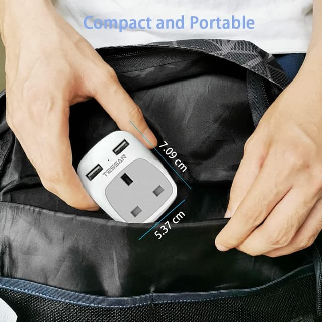 Detalle 2 de TESSAN UK to Europe plug adapter 3 pack