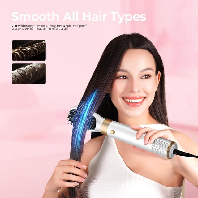 Detalle 2 de MogaWave Pro Air Styler 6-in-1 Haarstyler mit Rundbürstenföhn, Warmluftbürste und Air-Lockenstäben (1000 W)