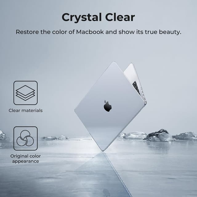 Detalle 2 de EooCoo Compatible Hard Shell Case for MacBook Pro 16-inch (2021–2026, M1–M5) – Crystal Clear PC Cover