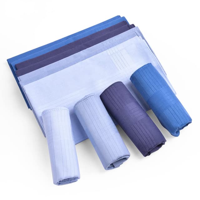 Detalle de Aomig Stoff-Taschentücher für Herren (12er-Pack) aus Baumwolle, 40 x 40 cm – klassische Handkerchiefs