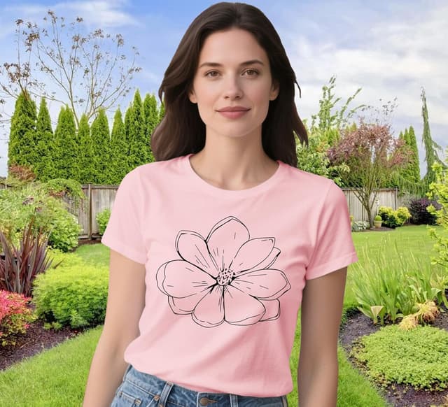 Detalle de Qskall women’s magnolia floral print T-shirt (soft breathable jersey blend)