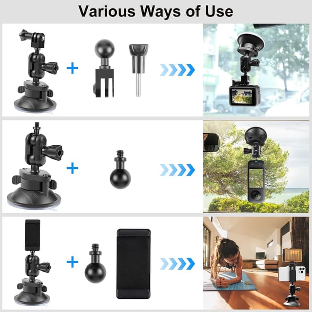 Thumbnail 2 de PULUZ car suction mount for GoPro 1/4 inch