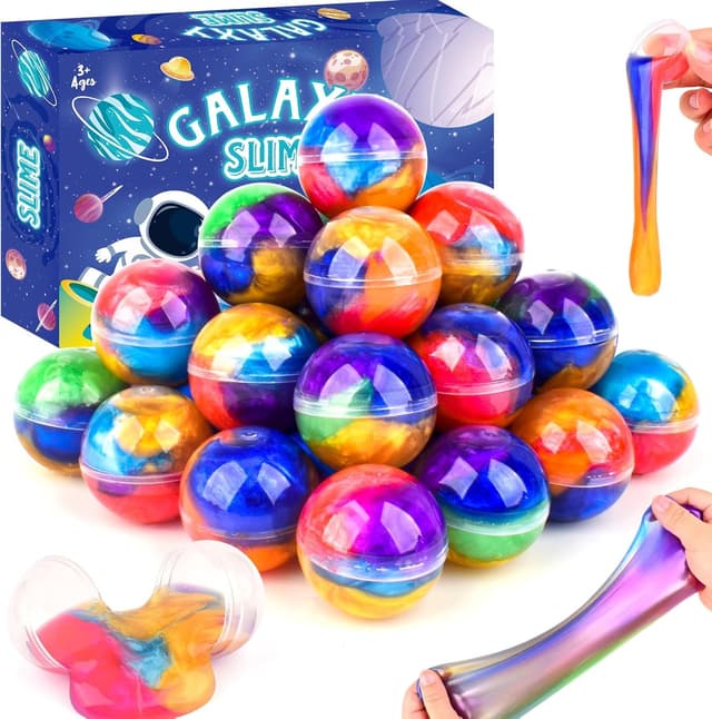 Detalle de Galaxy Slime Balls 24 Pack non-sticky slime kit