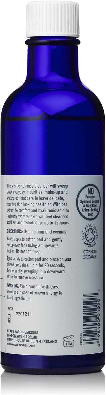 Detalle de Neal's Yard Remedies Sensitive Comfort + Hydrate Micellar Cleanser (200ml) — gentle micellar cleansing for hydrated, calmer skin