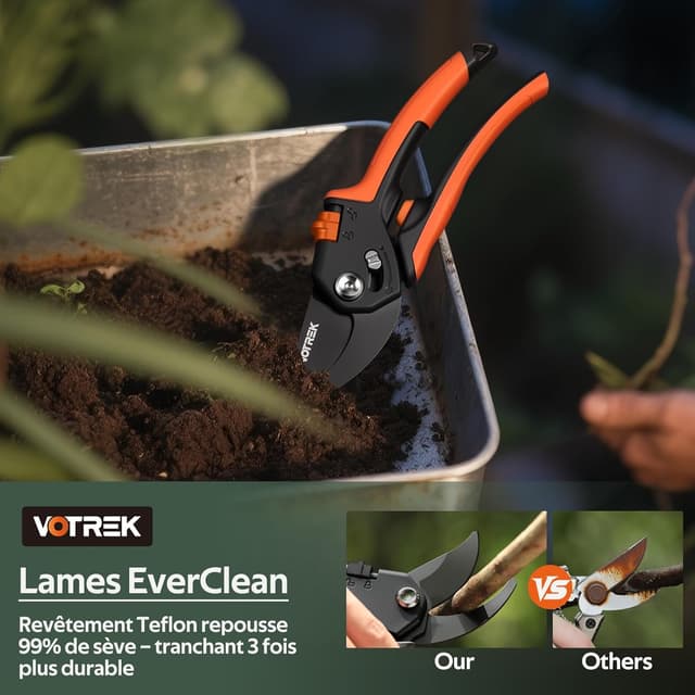 Thumbnail 5 de VOTREK Sécateur Bypass Pro 21,5 cm — sécateur ergonomique pour mains fragiles ✂