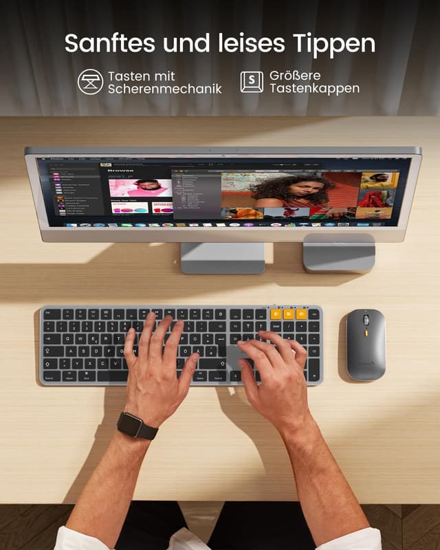 Thumbnail 4 de ProtoArc KM100-A Kabelloses Tastatur‑Maus Set 1200 mAh