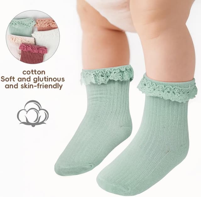 Detalle 2 de Chaussettes à nœud dentelle Aolso pour filles