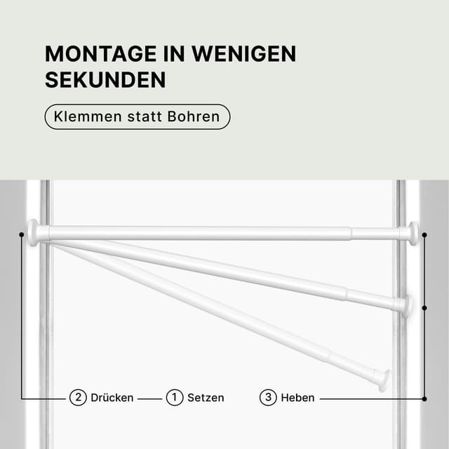 Thumbnail 1 de MEISENBERG Gardinenstange ohne Bohren Weiß 25 mm