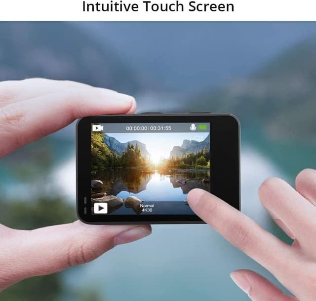 Detalle 2 de AKASO Brave 7 LE Action Cam 4K 30fps, 20 MP, IPX7 bis 40 m – mit Dual-Display, WiFi und 64-GB-Speicherkarte