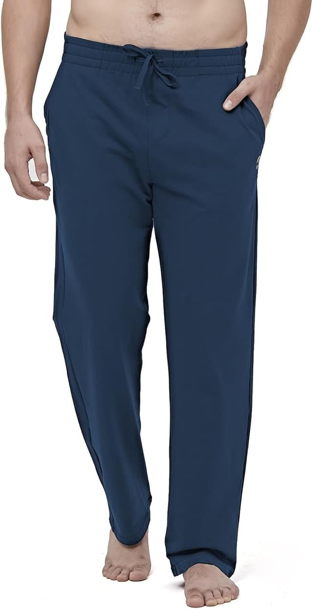 Detalle de HMIYA Herren-Jogginghose aus Baumwolle mit Taschen – Sweathose mit Elastan, atmungsaktiv für Yoga & Zuhause