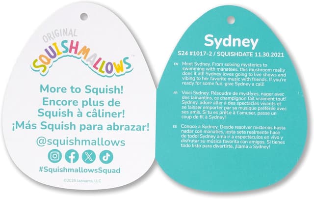 Thumbnail 4 de Squishmallows Sydney 24in Teal Mushroom Plush