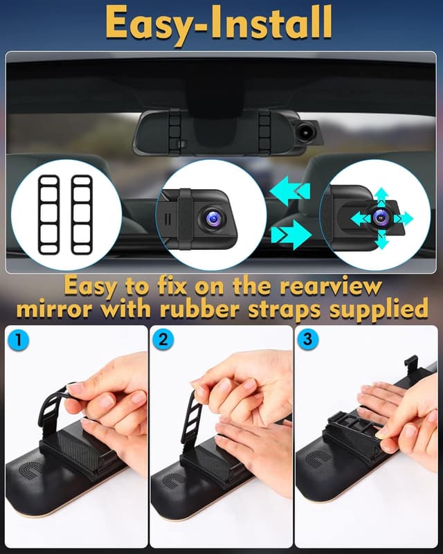 Thumbnail 5 de Jansite T30 10 Inch Dual 1080P Mirror Dash Cam