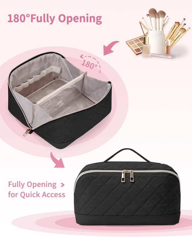 Detalle 2 de Travel Makeup Bag Large Capacity with Clear Divider