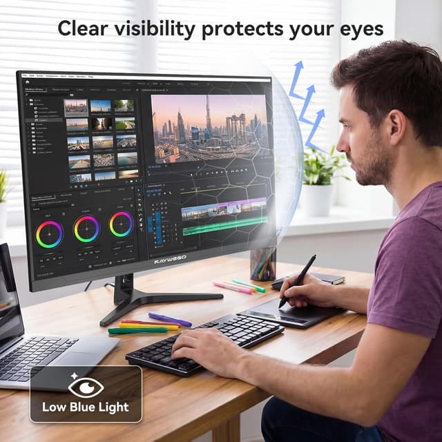 Detalle 2 de Raywego 4K 32-inch Office Monitor with IPS panel, 97% sRGB and eye-care