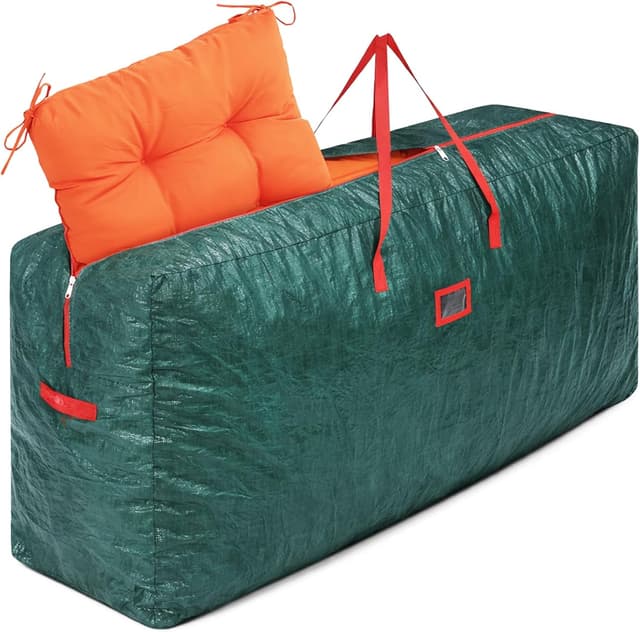 Detalle de GARPROVM XXL Aufbewahrungstasche für Gartenauflagen (476 l), wasserabweisend, 165 x 38 x 76 cm