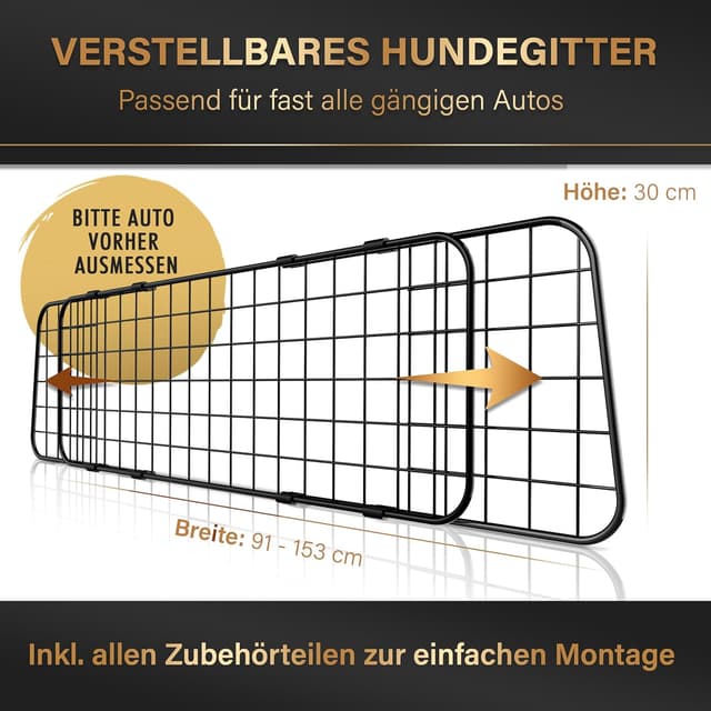 Thumbnail 1 de HELDENWERK Kofferraum-Trenngitter 91–153 cm