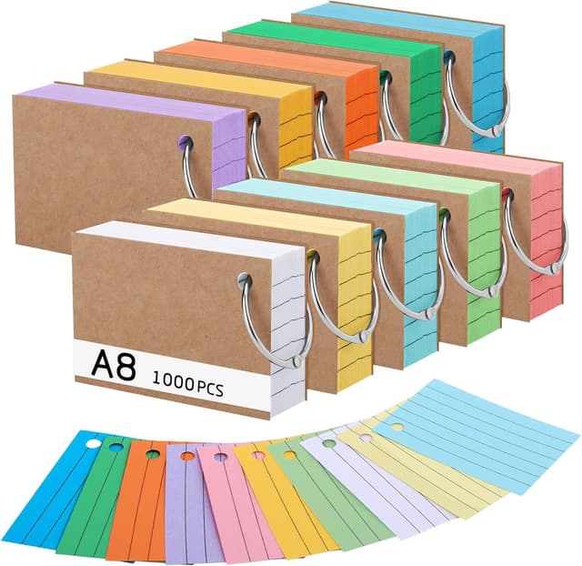 Detalle de A8 Karteikarten 1000 Stück mit 10 Farben