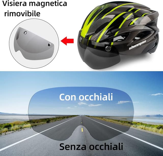 Detalle de Shinmax Casco bici LED 56-62 cm regolabile