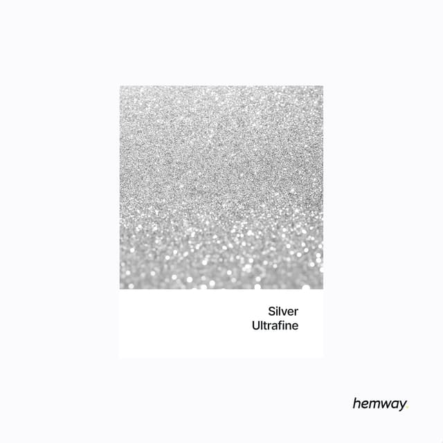 Detalle de Hemway Ultra Sparkle Glitter Silver (Ultrafine) 100g – for crafts, resin, nail art and card making