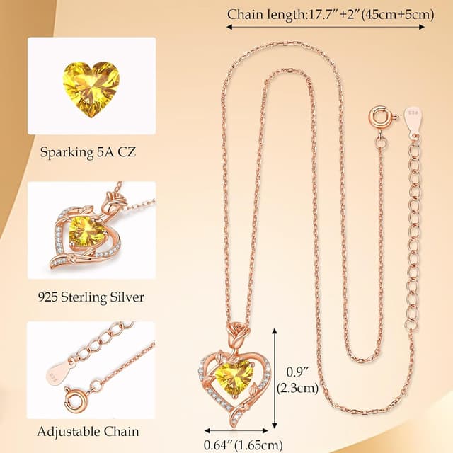 Detalle de Collier femme MISUMOR en argent 925 avec pendentif cœur et rose