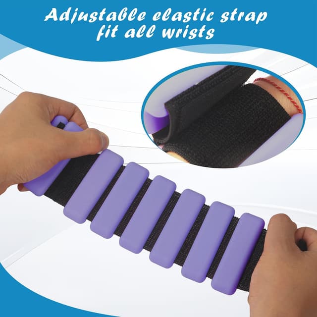Detalle de Set da 2 pesi regolabili per polsi e caviglie (2x450 g) per Pilates, Yoga, nuoto, corsa e allenamento della forza