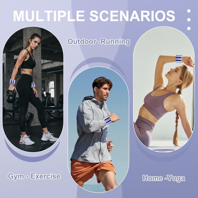 Thumbnail 6 de Giiyr adjustable ankle and wrist weights set of 2 (1lb each) for yoga, Pilates, running and fitness