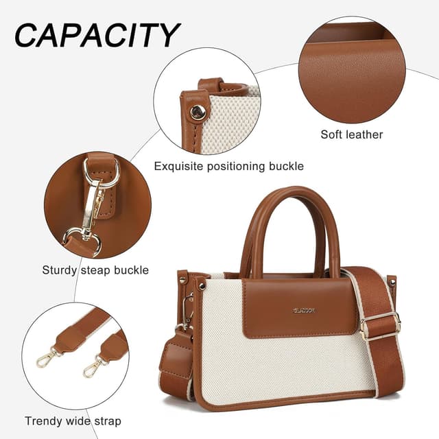 Detalle de Gladdon Handtashen Tote Bag: kleine Shopper-Umhängetasche mit verstellbarem, abnehmbarem Riemen