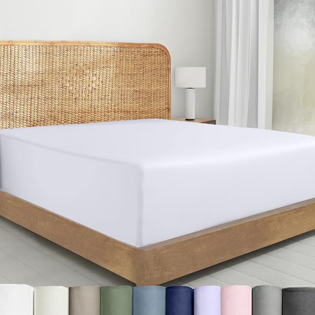 Detalle de Organic Cotton Percale Fitted Sheet 300TC